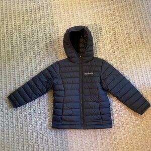 Kids Black Omni Columbia Hooded Puffer Jacket, Size XS
